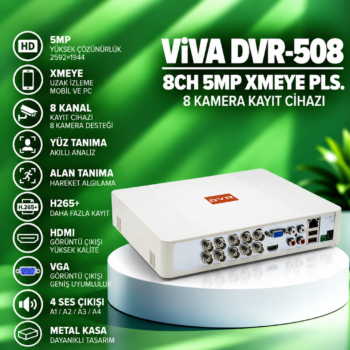 VİVA DVR-508 8CH 5MP XMEYE PLS.