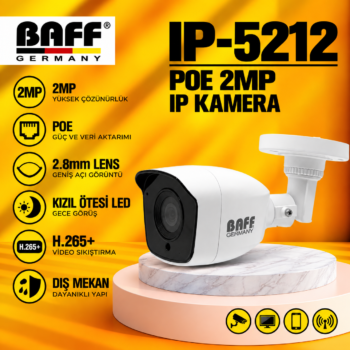 BAFF IP-5212 POE 2MP 2.8mm LENS IP KAMERA