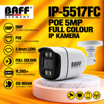 BAFF IP-5517FC POE 5MP FULL COLOUR IP KAMERA