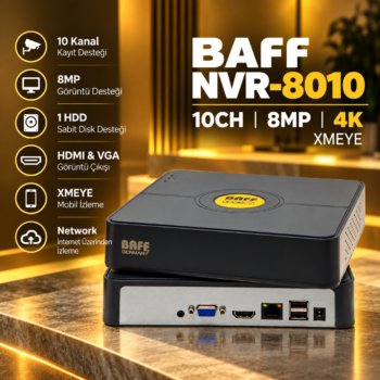 BAFF NVR-8010 10CH 8MP 4K XMEYE