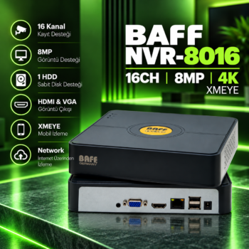 BAFF NVR-8016 16CH 8MP 4K XMEYE