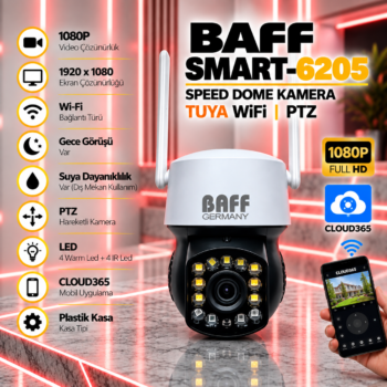 BAFF SMART-6205 SPEED DOME KAMERA TUYA WİFİ PTZ