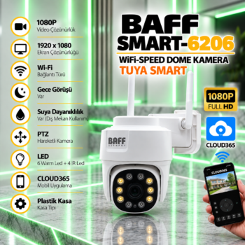 BAFF SMART-6206 WİFİ-SPEED DOME KAMERA TUYA SMART