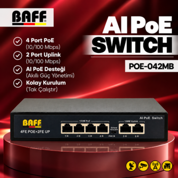 BAFF POE-042MB AI POE SWİTCH