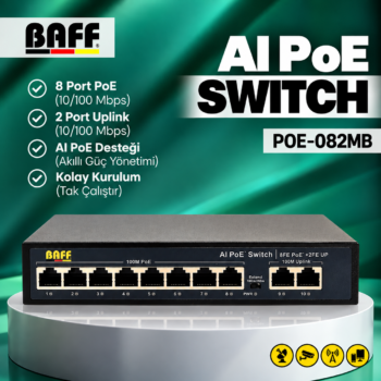 BAFF POE-082MB AI POE SWİTCH