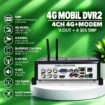 4G MOBİL DVR2 4CH 4G+MODEM V.OUT+4SES 5MP