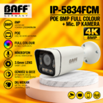 BAFF IP-5834 FCM 4K POE 8MP FULL COLOUR+Mic. IP KAMERA