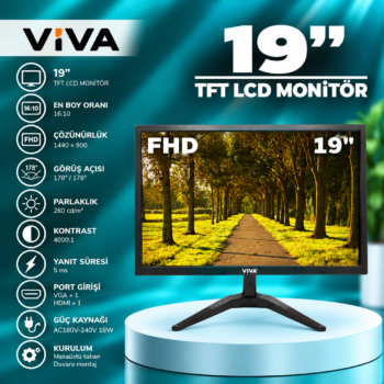 19'' TFT LCD Monitör