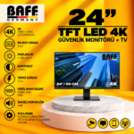 24" TFT LED 4K GÜVENLİK Monitörü + TV