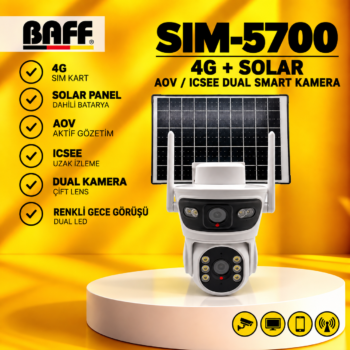 SIM-5700 4G+SOLAR AOV/ICSEE DUAL SMART KAMERA BAFF