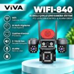 WIFI SMART 4KAMERA ALARM-SİREN 355PTZ FULL COLOUR-INFRARED WIFI-840 VIVA