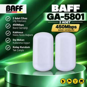 BAFF GA-5801 2 ADET 450Mbps BAND GENİŞLİĞİ