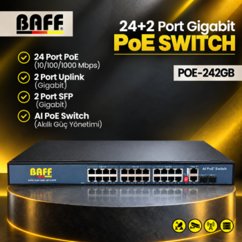 BAFF POE-242GB 24+2 10/100/1000 GIGABIT SWITCH