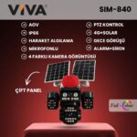 SIM-840 4G+2 SOLAR PANEL,AOV,ALARM,355PTZ,4KAMERA,VKAM/OKAM APP VIVA