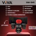 4G+2 SOLAR PANEL,AOV,ALARM,355PTZ,4KAMERA,FULL COLOUR-INFRARED,SIM-840 VIVA VKAM