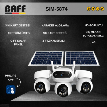 SIM-5874 4G+2 SOLAR PANEL PHILIPS APP SMART KAMERA BAFF
