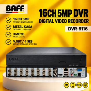 BAFF DVR-5116 16CH 5MP METAL KASA  XMEYE